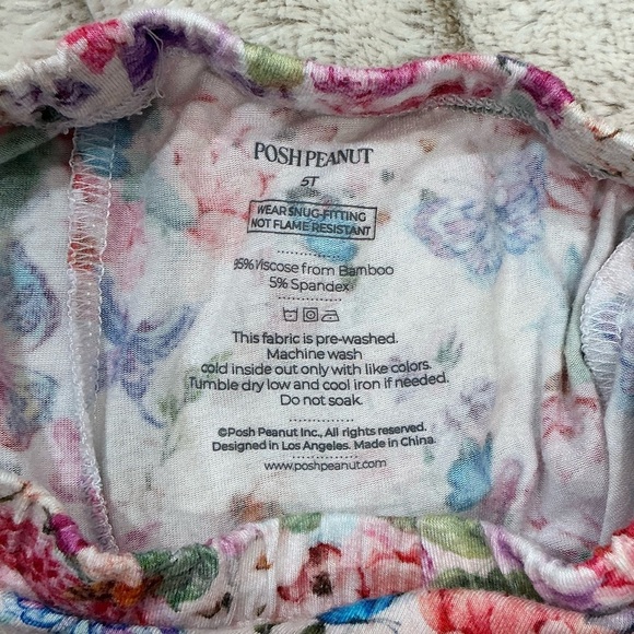 KIDS: Posh Peanut Classic Flower Butterfly Pajama Set - Picture 7 of 7